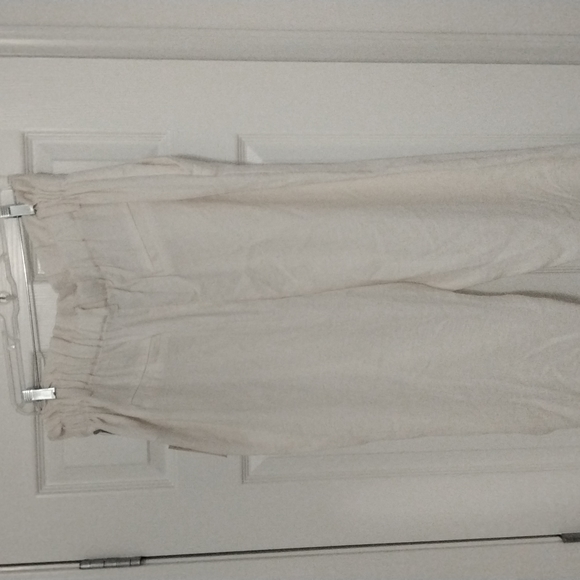 A New Day Target brand cream high rise paperbag top pants - Picture 5 of 7